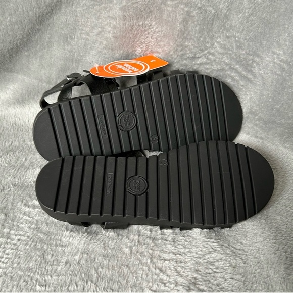 Wonder Nation Gladiator Sandals Girl’s Size 3 Black Strappy Open Toe Shoes - Picture 8 of 9